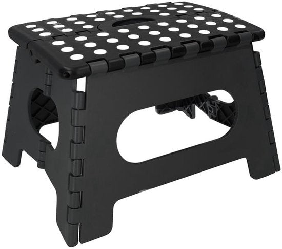 Opstapkrukje Inklapbaar - Antislip - 150KG - Huishoudtrap / Keukentrapje Opvouwbaar - Opstapje Volwassenen / Kinderen - Opstap Krukje - Opstapjes - Zwart - Löwenthal