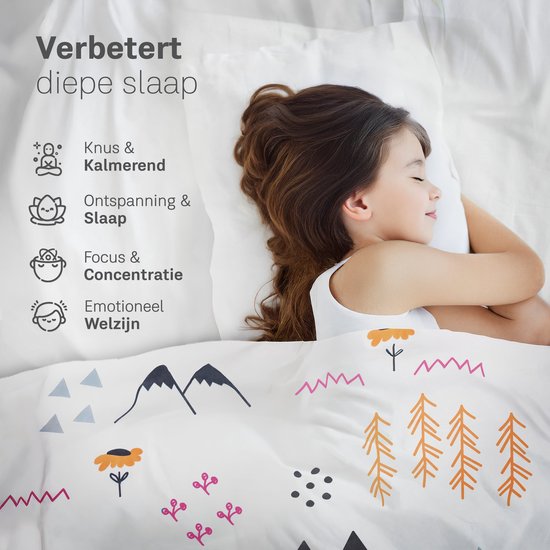 CozySense® Verzwaringsdeken Kind 2,4 kg - Weighted Blanket - Zwaartedeken met GLASS-Flow® Drukverdeling - Wasbare Hoes - Hypoallergeen - Voor Meisjes