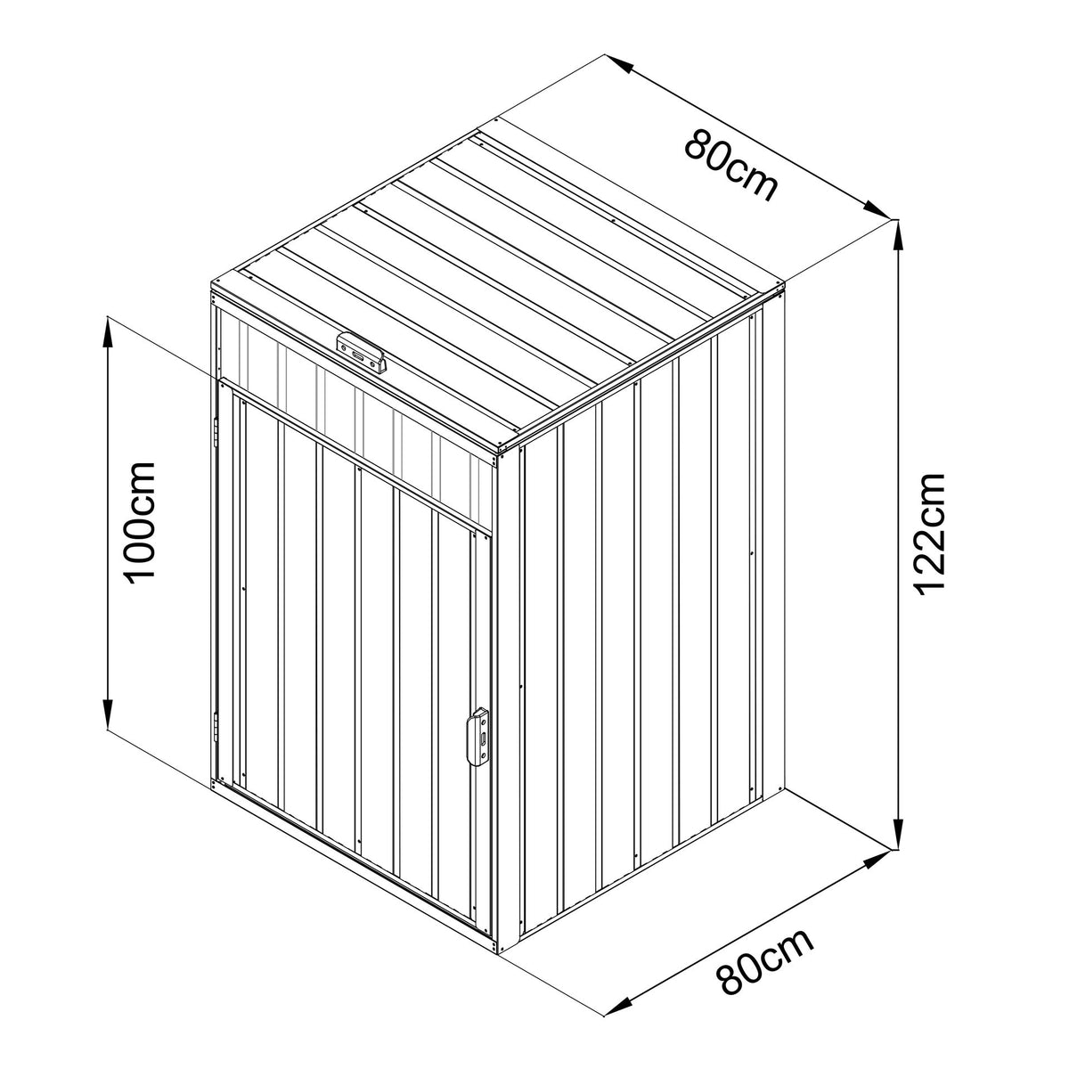 Axi Owen Metalen Containerombouw Antraciet - 1 Container - 80x80x122 cm