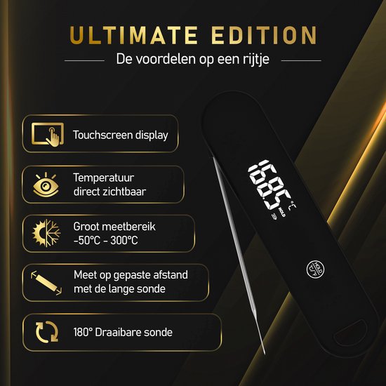 MostEssential Vleesthermometer -  350 °C - Ultimate Edition - Zwart