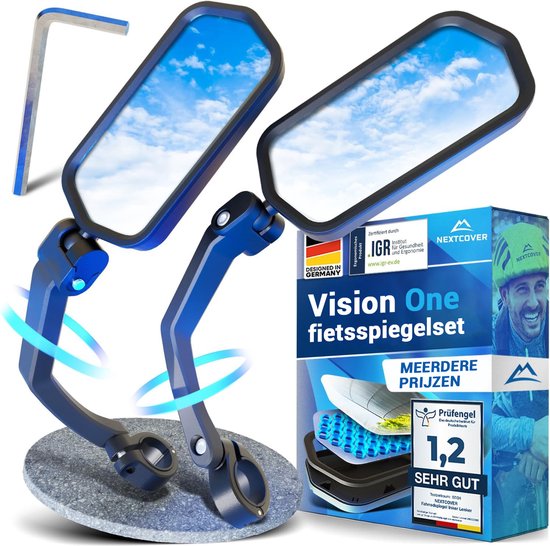 Nextcover Fietsspiegels - ProVision Echt Glas - Links & Rechts - Zwart