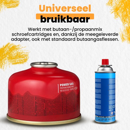 Ever Trex Gasbrander - Camping kooktoestel - Propaan - Butaan - 3500W - Op Gas - 1 Pits - Nood - Noodpakket - Campinggas - Gasvuur