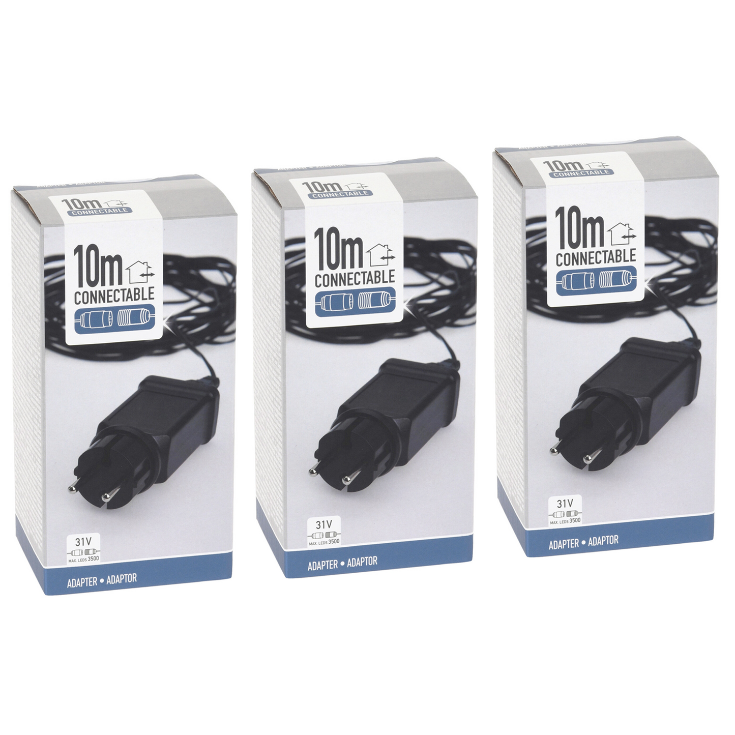 Nampook Start-Adapter voor Koppelbare Kerstverlichting - 10 meter - 3 STUKS