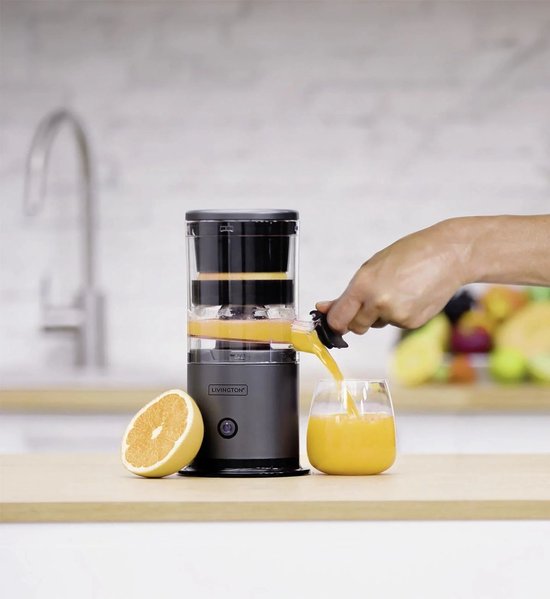 Livington JuiceBoost - draagbare sapcentrifuge op batterijen - 250 ml opvangbak - snoerloos - kleine sapcentrifuge - sapcentrifuge om mee te nemen - slow juicer voor fruit en groenten - vruchtensap