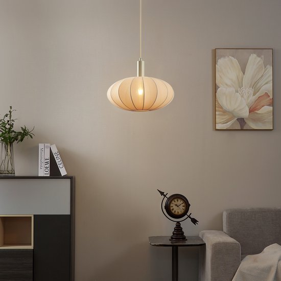QAZQA bida - Japandi Hanglamp - 1 lichts - Ø 42 cm - Beige - Woonkamer | Slaapkamer | Keuken