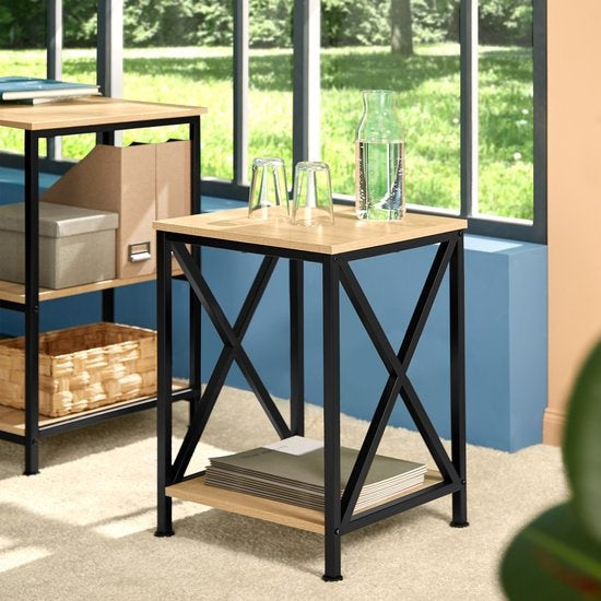 tectake® - Bijzettafel Carlton industrial dark - 404358