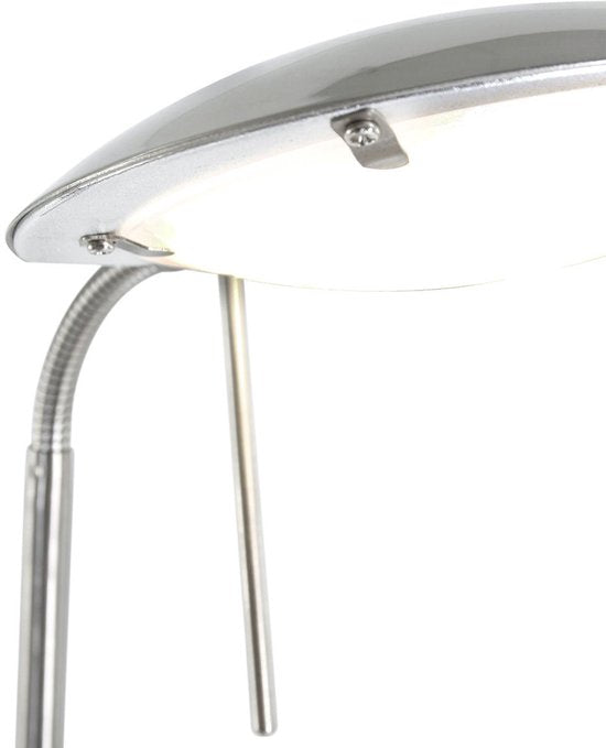 Stalen Tafellamp Biron 1315ST - Kantelbaar en Verstelbaar - Modern Design - Mexlite - Inclusief 194 cm Snoer - Hoogte 25-46 cm