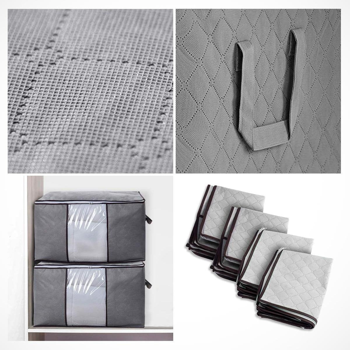 LifeGoods Opbergtas en Organizer - 4x 50L - 54x25x39 cm - Textiel - Grijs