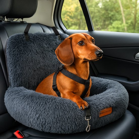 By Cee Cee Hondenmand Auto – Origineel Auto Hondenmand - Autostoel Hond Achterbank - Automand Hond - Hondendeken Auto - Autozit Hond - Ook Voor Bijrijdersstoel – Donkergrijs