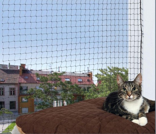 Trixie - Veiligheidsnet - Kattennet - Zwart- 8X3 M