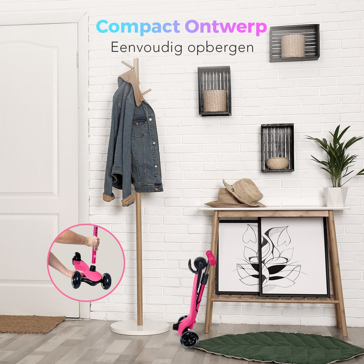 LifeGoods HappyStep - Kinderstep - Step 2-5 Jaar - 3 Lichtgevende Wielen - Jongens/Meisjes - Roze