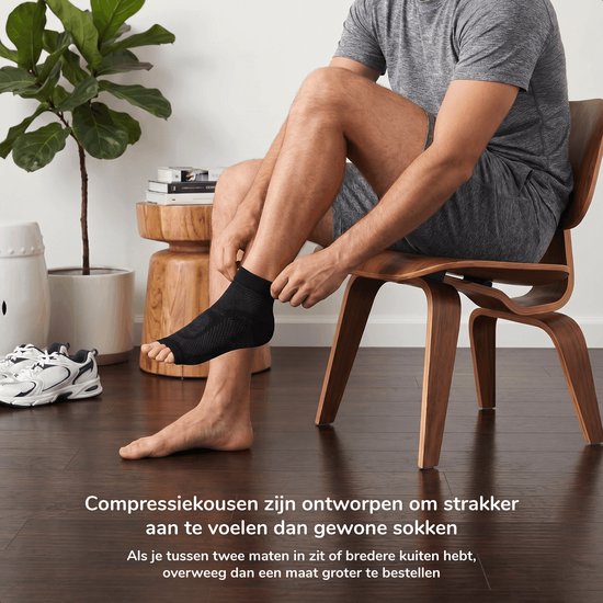 Alyze Compressie sokken - 2 paar - Maat 39-42 - Zwart - Voor Dames en heren - Kousen - Bed - Slaap - Sport - Sokken - Hardloop