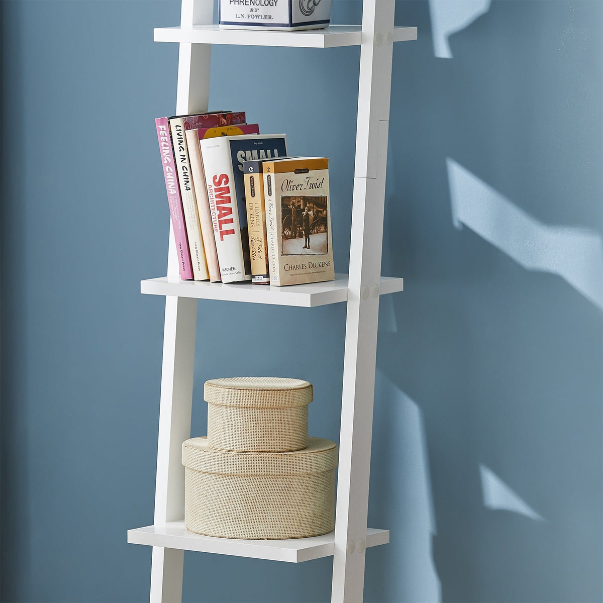 SoBuy Ladderkast - 4 Planken - 33x180x23 cm - Wit