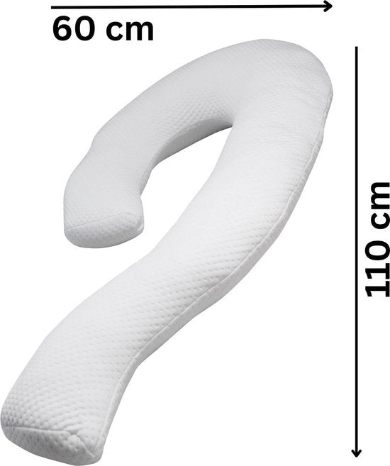 Dreamolino Swan - 2 Stuck - ergonomisch zijslaper kussen - 7-in-1 comfortkussen - ondersteunt & heeft een stabiliserende werking - zwangerschapskussen - borstvoedingskussen - ademend lichaamskussen