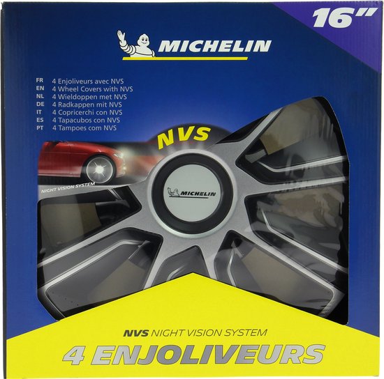 Michelin Wieldoppen 16 inch - zilver/zwart - 4 stuks