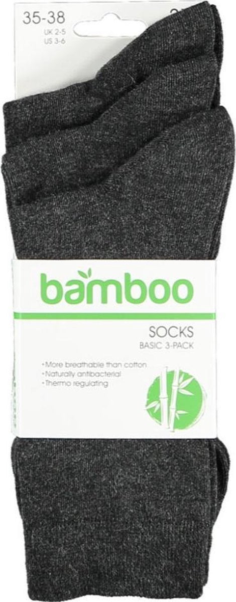 Apollo Bamboe sokken - 3 paar - Antraciet - Maat 43-46