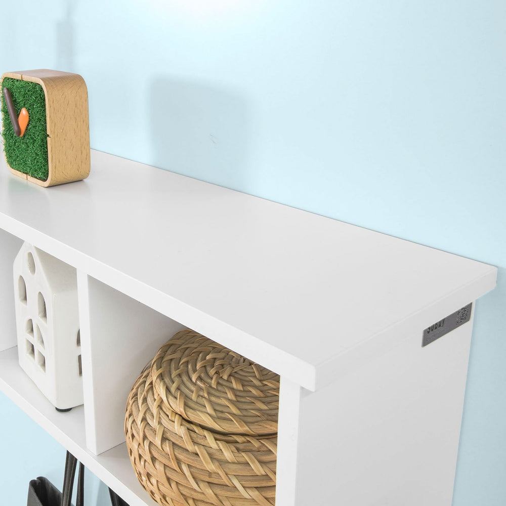 SoBuy FRG48-L-W Wandgarderobe met 5 Haken - Wit - 72x15x23 cm