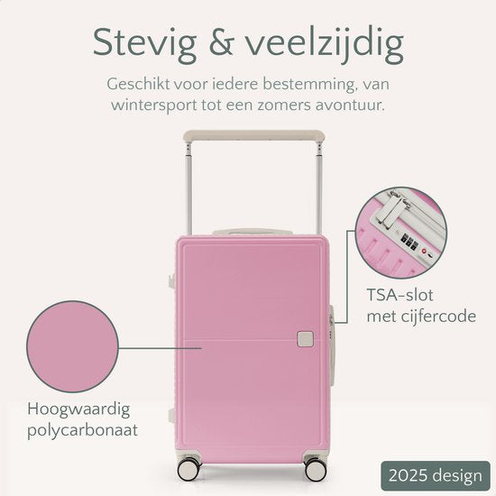 SC City Walker – 3-delige Kofferset | Lichtgewicht & Duurzaam | 20, 24 & 28 Inch | 360° Spinner Wielen | TSA-slot | Inclusief Beschermhoezen – Roze