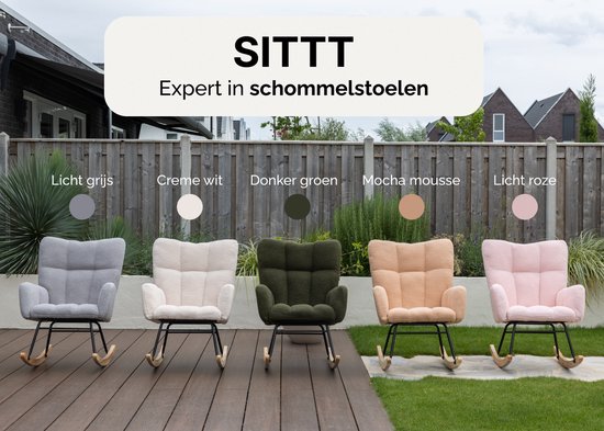 SITTT Schommelstoel - Relaxstoel babykamer - Fauteuil - Voedingsstoel - Roomwit - Beige