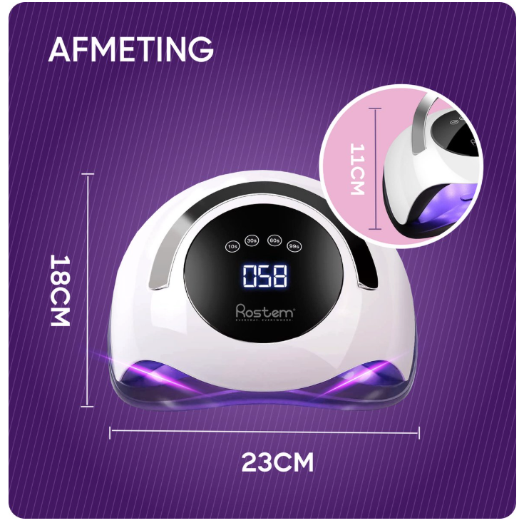Rostem 120 Watt UV LED Nageldroger - Nagellamp - LED Lamp - Lange Snoer - Wit