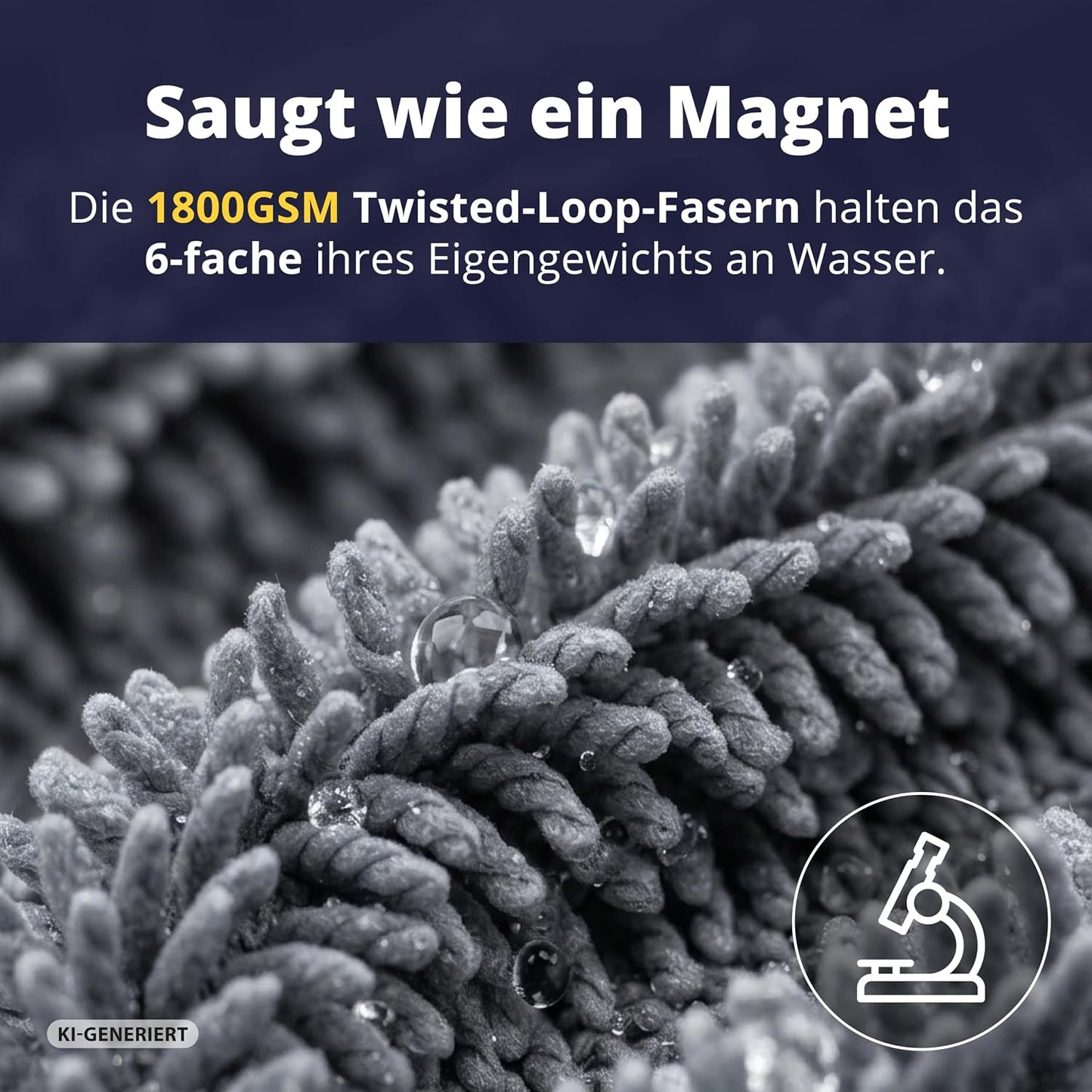 Licargo Autodroogdoek XXL - 80 x 50 cm - Grijs - 1800 g/m² Microvezel