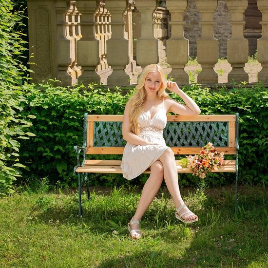 Gietijzeren tuinbank - ruitmotief - 128 x 51 x 73cm