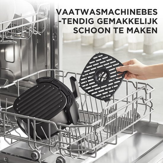 Midea Air fryer MF-TN20D2 - 2L, 1150 W Airfryer, Frituren zonder olie, Heteluchtfriteuses, Automatische uitschakelfunctie, Olievrij, Gemakkelijk schoon te maken, BPA-vrij, Zwart