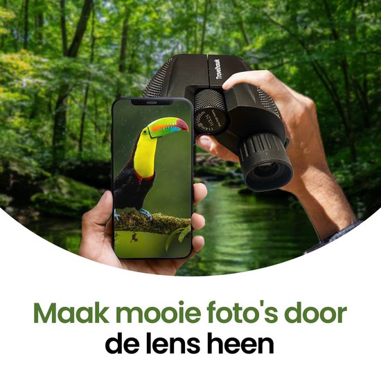 TravelHawk Verrekijker - 10x25 - BAK4 - Full Multi-Coated (FMC) - Compacte verrekijker - Waterdicht - Met nekkoord, draagtas - voor vogels kijken, jagen, theater - Zwart