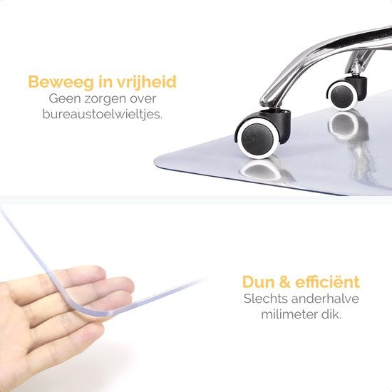 Goliving Bureaustoelmat – Vloerbeschermer voor Harde Vloeren – Geluiddempend – 120 x 150 cm – Transparant