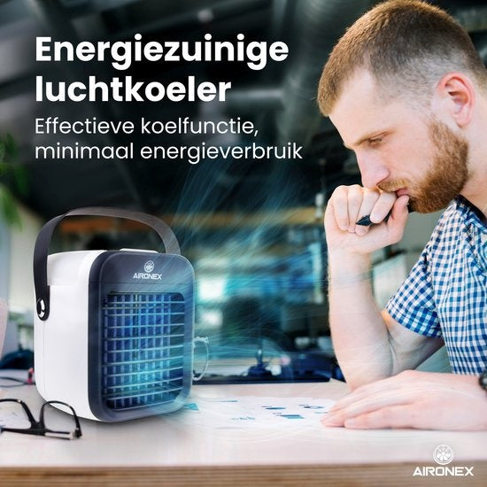 Aironex Draagbare Aircooler Blauw – tot 15 m² - 0.3L Waterreservoir