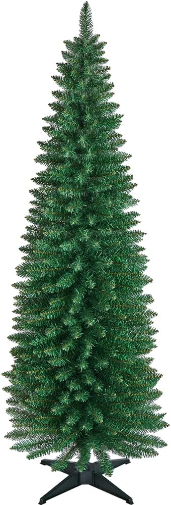 Yaheetech Kunstkerstboom Slank 183 cm - Groen - 390 Tips met Standaard