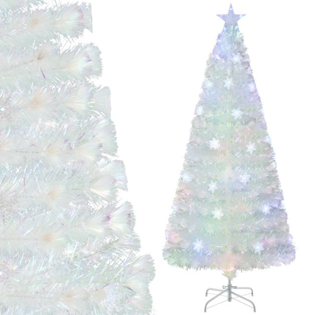 Coast Kunstkerstboom 180cm Besneeuwde Boom met LED Glasvezelverlichting 8 Modi CM25341DE
