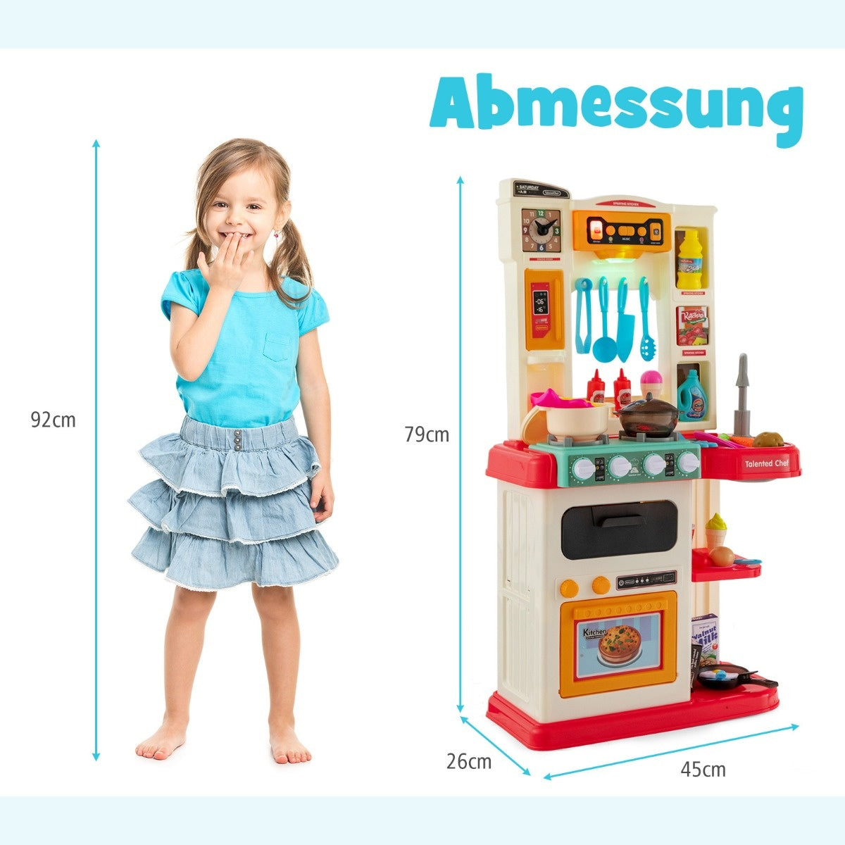 Coast 65 TLG. Keuken voor kinderen met lichte kinderen speelkeuken met waterpomproze