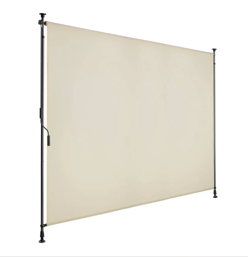 tectake Zonnescherm Taija - Klemzonwering met Zwengel - 200 x 310 cm - UV50+ - Beige