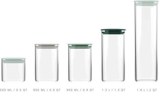 Joseph Joseph Editions Vershouddozen - Voorraadpot met Standaard - Set van 5 Stuks - Groen