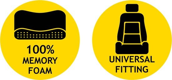 Dunlop Neksteun - Nekkussen Autostoel - 100% Memory Foam - Universele Pasvorm - Zwart