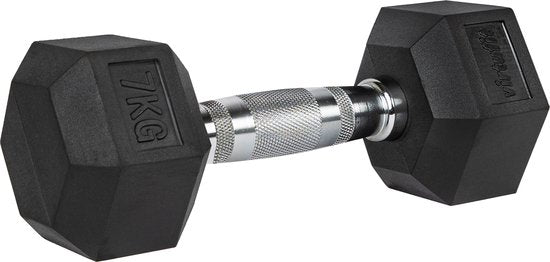 VirtuFit Hexa Dumbbell Pro - 7 kg - Hexagon dumbbell - Duurzaam en slijtvast - Krachttraining - Gewicht - CrossFit & Fitness - Geschikt voor beginners en professionals - Per stuk verkocht