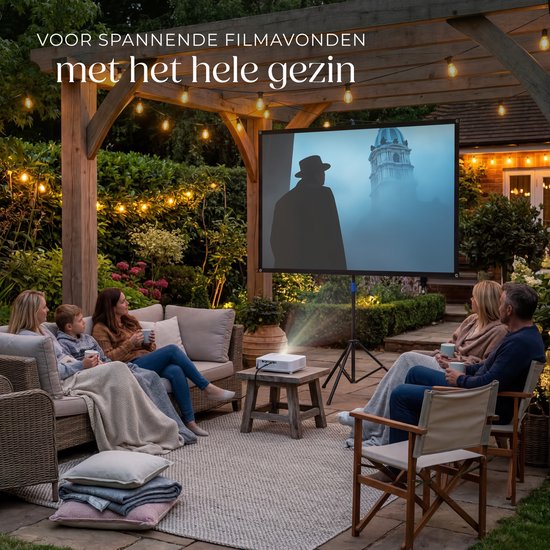 tectake® Beamer Scherm - 60 Inch - 16:9 Projectiescherm met Statief - 4K HD - Oprolbaar - Uittrekbaar - Projectiedoek - Presentatiescherm - Inclusief Draagtas