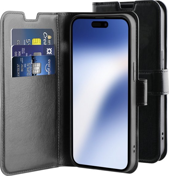 BeHello Bookcover Hoes iPhone 15 Gel - Zwart