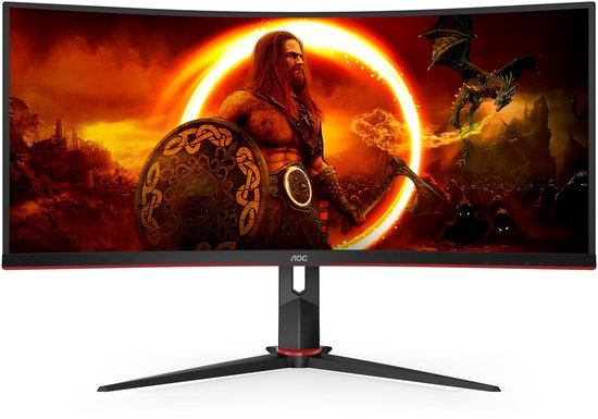 AOC CU34G2XP - Gebogen Ultrawide Gaming Monitor - HDR400 - USB-hub - 180hz - 34 inch