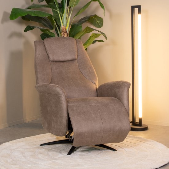 LABEL51 Stockholm Fauteuil - Bruin - Stof - One Size - - - Draaibaar - Met Armleuning