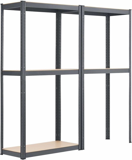 2 stuks Magazijnstelling / Opbergrek - Easy - 160 x 80 x 40 cm - Grijs