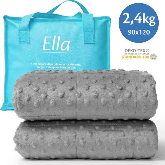 EL-Life Verzwaringsdeken Kind 2,4kg - 90 x 120cm - Zwaartedeken - Weighted Blanket - Verzwaarde Deken - OEKO-TEX Katoen & Minky Fleece