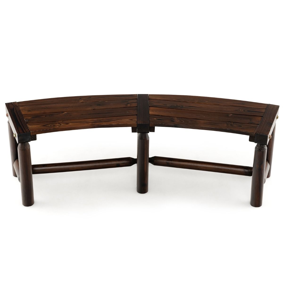 Coast Tuinbank zonder rugleuning - gebogen ontwerp - 2-3 zits - rustiek bruin 139 x 36 x 41 cm
