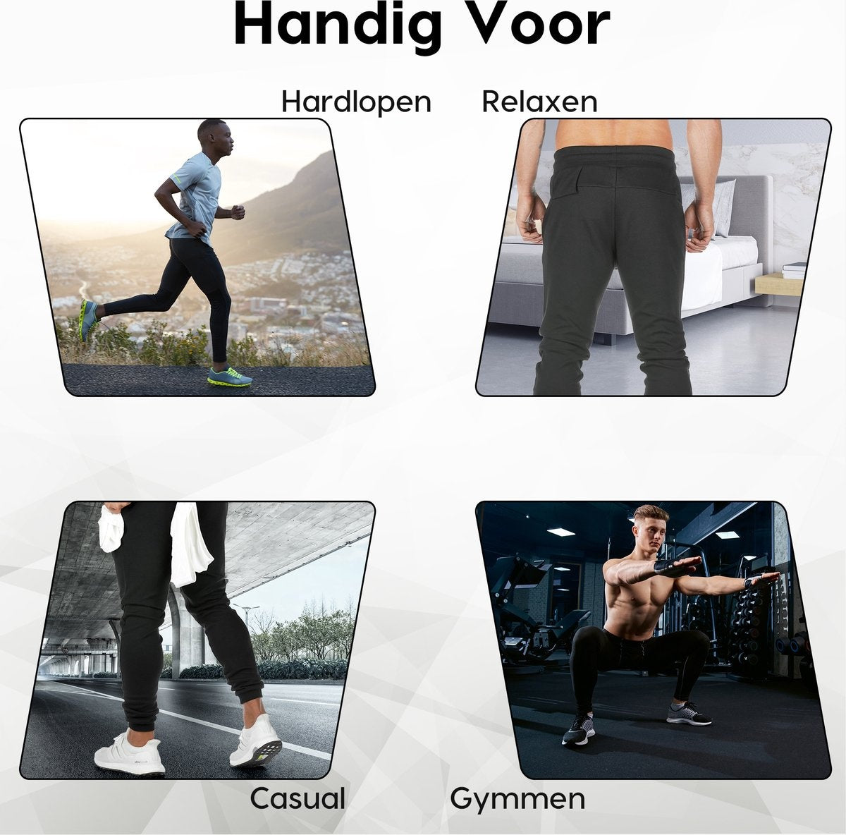MW® - Trainingsbroek Heren - Joggingbroek Heren - Lange Sportbroek - Broek met Zakken - Maat XL