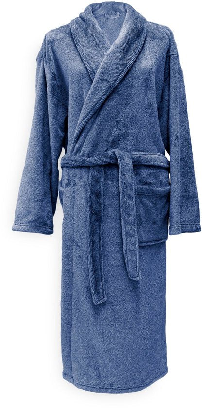 Zohome Badjas Cara - Kamerjas voor Dames en Heren - L - Ochtendjas - Geschikt voor de Sauna - Blauw