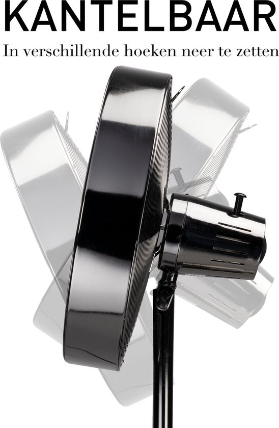 Lifetime Air Statiefventilator - 230V - Hoogte 85-125 CM - 3 Snelheden - Oscillerende Functie - Kantelbaar - Zilver