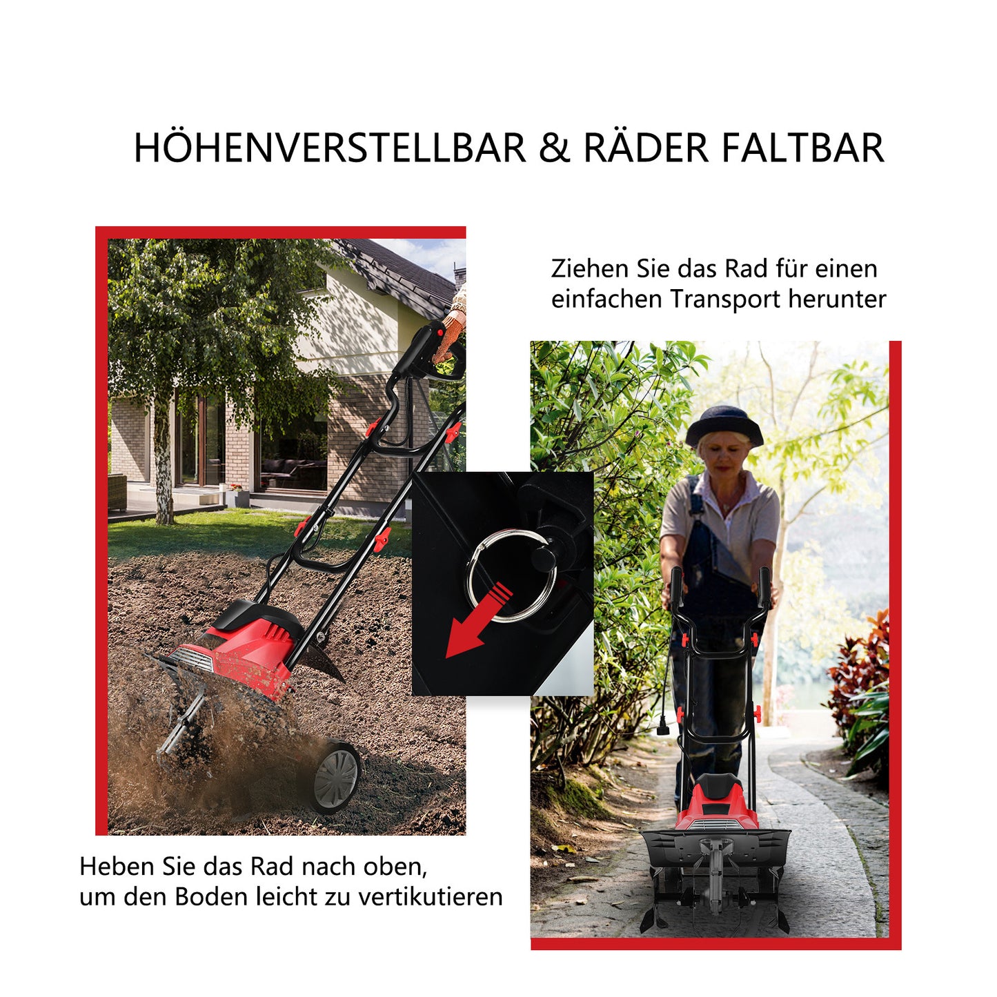 Coast Elektrische Bodemfrees en Cultivator - Mini-cultivator - Rood & Zwart