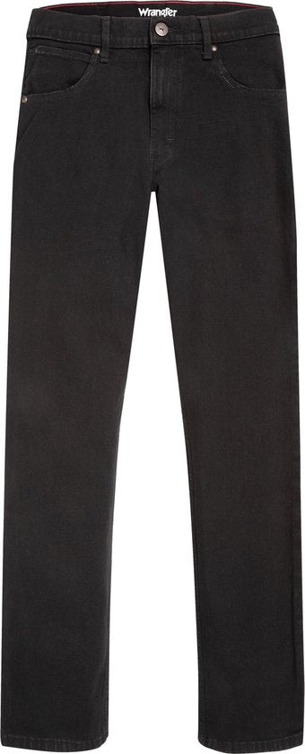 Wrangler STRAIGHT BLACK RINSE mannen JEANS maat 33 X 30
