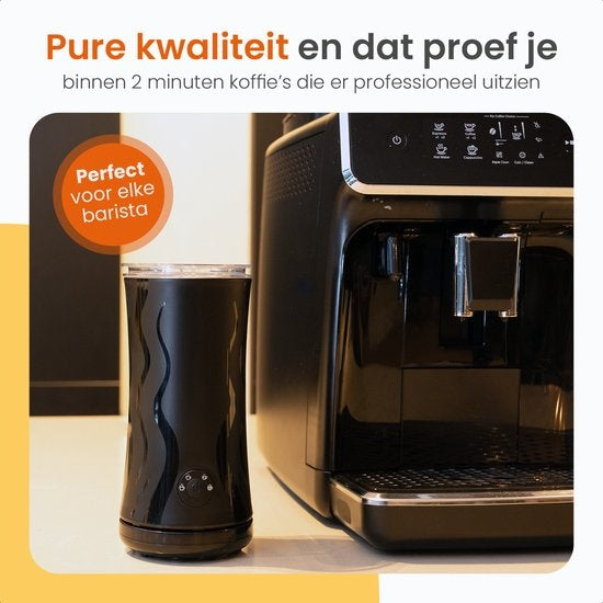 Goliving Melkopschuimer Elektrisch – 4-in-1 – Voor Opschuimen en Verwarmen – Non-stick coating – 240 ml – Zwart